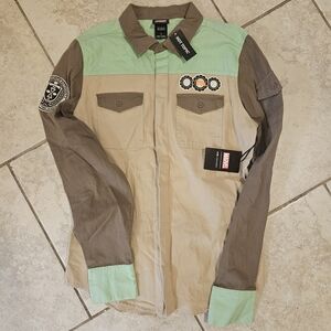 Marvel Woman's Multi-Color LOKI Jacket Style Button Up